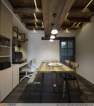 咖啡色餐廳室內裝潢設計，包括餐桌、餐椅裝潢圖片