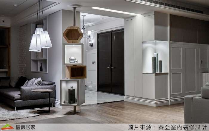 灰色玄關室內裝潢設計，包括裝潢圖片