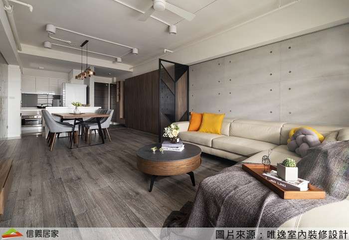灰色客廳,灰色餐廳室內裝潢設計，包括沙發裝潢圖片