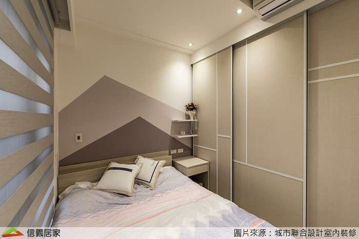 灰色臥室室內裝潢設計，包括床裝潢圖片