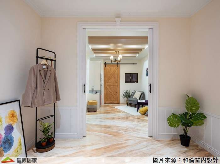 白色走道室內裝潢設計，包括拉門裝潢圖片